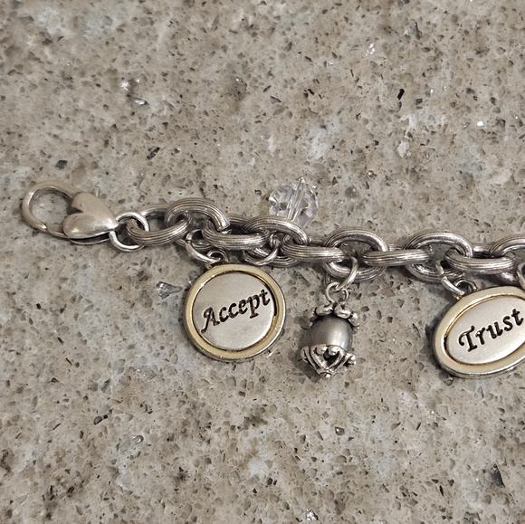 Brighton Power of Pink Chunky Silver Plated Charm Bracelet - Picture 9 of 9